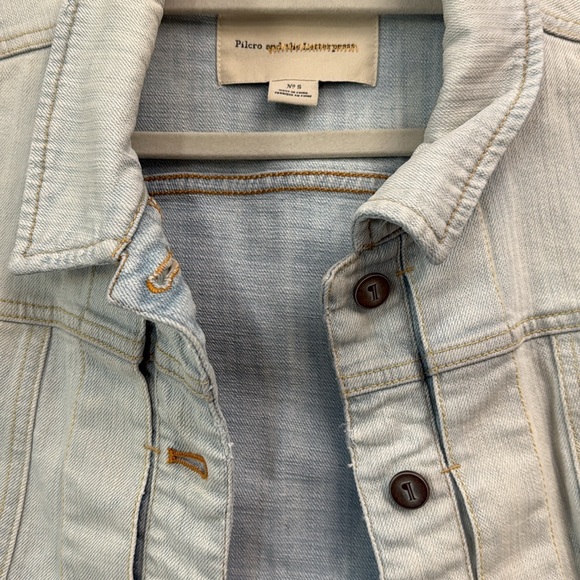 Anthropologie Women’s Pilcro and the Letterpress Light Wash Denim Vest Small - Picture 2 of 7